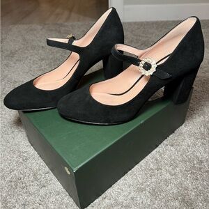 Kate Spade Black Mora Suede Block Heel